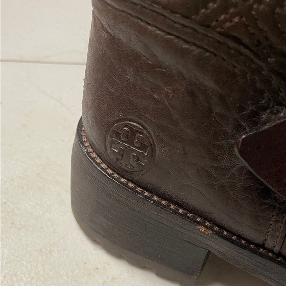 Tory Burch Dark Brown Leather Moto Boots - Picture 5 of 15